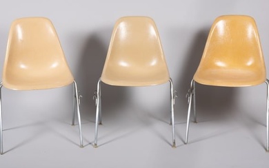 Three Vintage Charles Eames for Herman Miller Fiberglass Shell Chairs