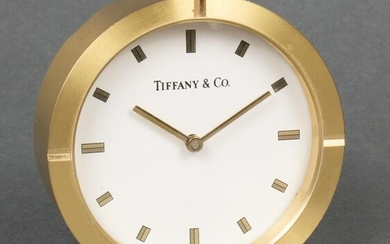 Tiffany & Co. Round Brass Desk Clock