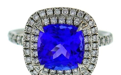 Tiffany & Co. Soleste Tanzanite Diamond Platinum Ring