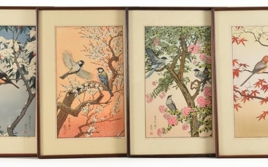 Toshi Yoshida Birds of the Four Seasons Woodblocks