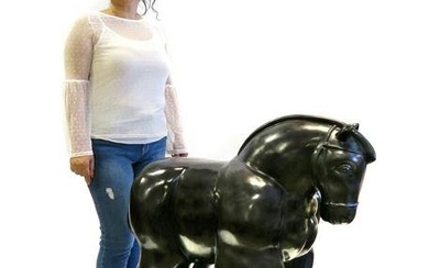 Trojan Horse, Monumental Signed Botero Sculpture, H 40"