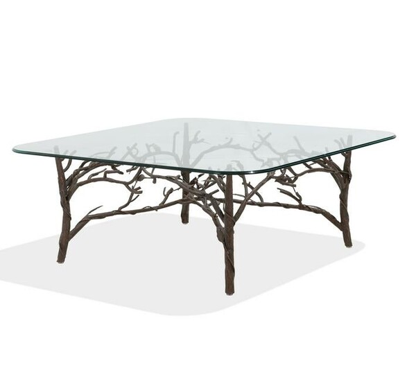 Twig Iron and Glass Coffee Table