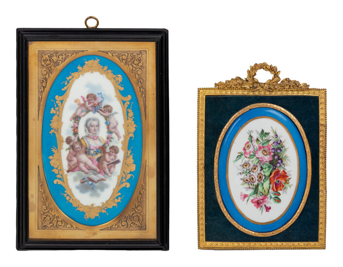 Two Framed Sèvres Style Painted Porcelain Plaques