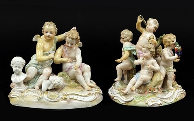 Two Meissen Porcelain Figural Groups.