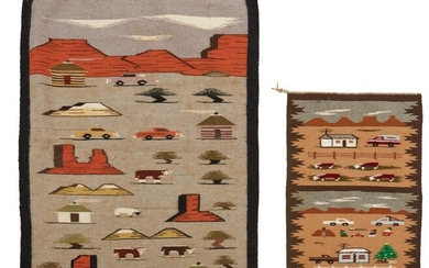 Two Navajo pictorial weavings