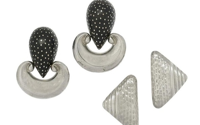 Two Pairs of Silver Ear Clips