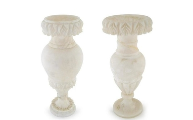 Two Similar Italian Alabaster Lamps Height of tallest