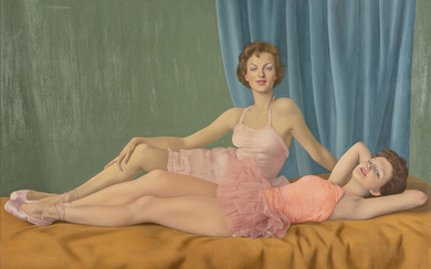 UGO CELADA (1895-1995) Ballerine sdraiate olio su tavola cm 90x130 firmato in...