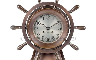 [V] A FINE SHIPSTRIKE CLOCK BY THE CHELSEA CLOCK COMPANY, CIRCA 1900