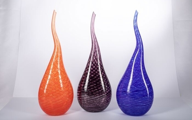 Valter Rossi - Vase, (53 cm) (3) - Glass