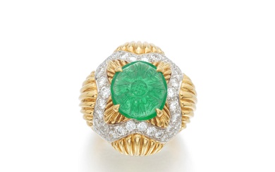 Van Cleef & Arpels Emerald and diamond ring, 1960s