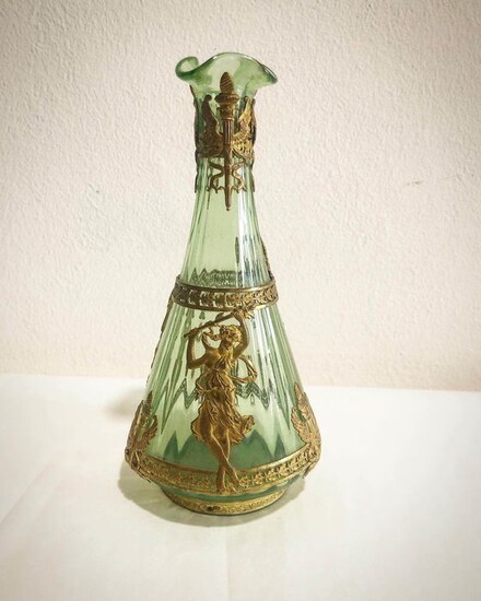Vase - Napoleon III - Blown glass and gilded bronze sheet - Late 19th century