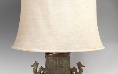 Vase converted into a lamp stand. China, 18th century.