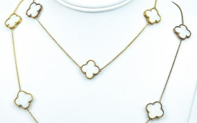 Vermeil Gold Over Sterling Alhambra Form Necklace