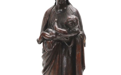 Vierge à l'Enfant en bois sculpté