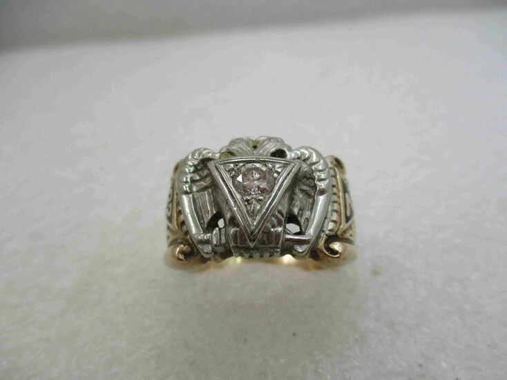 Vintage 10kt-12kt 32nd Degree Diamond Masonic Ring