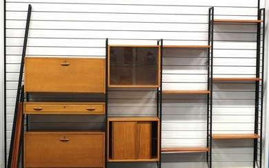 Vintage Ladderax modular wall unit, including cupboards