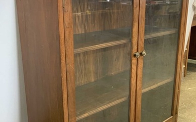 Vintage Mission Arts & Crafts Glass Door Bookcase