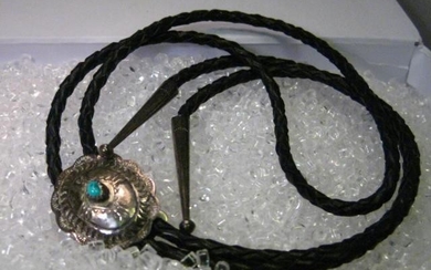 Vintage Sterling Silver Concho with Turquoise Stone