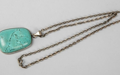 Vintage Turquoise Pendant on Chain