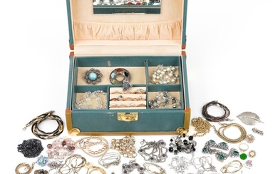 Vintage and later costume jewellery including brooches, enam...
