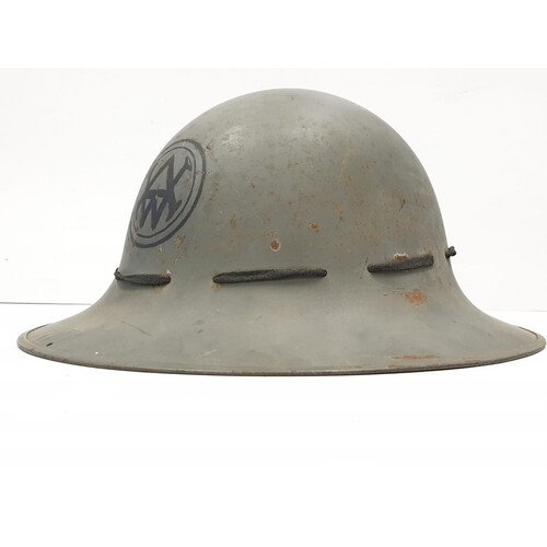 WW2 Zuckerman Helmet. Marked with the Allen West Factory Log...