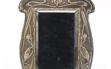 William Neale & Sons, Art Nouveau silver easel mirror with b...