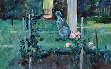 SOLD. William Stuhr: Garden scenery. Signed and dated Will. Stuhr, 21. Oil on canvas. 51 x 61 cm. – Bruun Rasmussen Auctioneers of Fine Art
