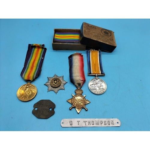 World War I Medals - W-158 SJT J Thompson, Cheshire Regiment...