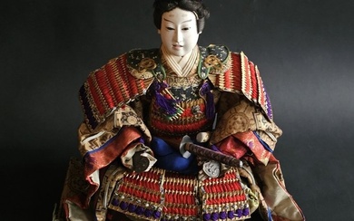 doll - Doll Japanese Samurai Ningyo Warrior Doll General - 1850-1900 - Japan