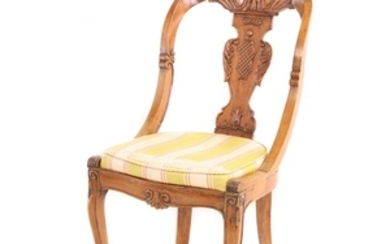 Louis XV Style Carved Walnut Side Chair, Possibly Italian, Early 20th Century