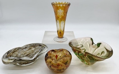 lot of 4 Art Deco Style Vases, Ashtrays, Bowls