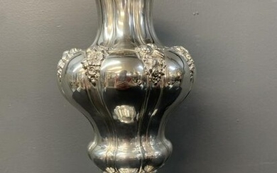 0.800 Silver Art Nouveau Repousse Vase