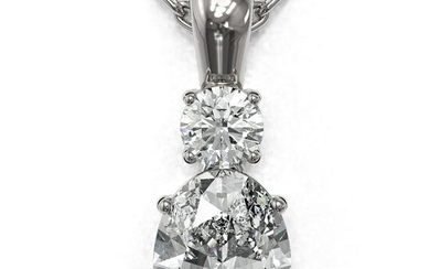 0.9 ctw Oval Cut Diamond Designer Necklace 18K White