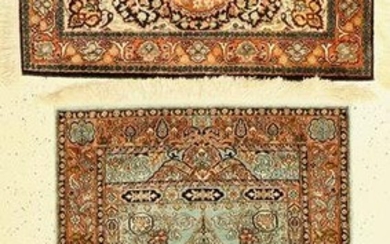 1 pair of Kashmir silk, India, approx. 40 years