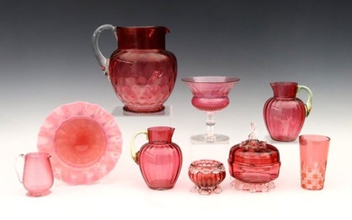 10 pc Victorian Art Glass