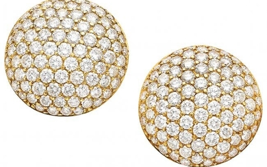 10018: Diamond, Gold Earrings Stones: Full-cut diamond