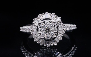 1.00ctw SI1-SI2/G-H Diamond and 14K White Gold Ring