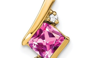 10K Yellow Gold Pink Sapphire and Diamond