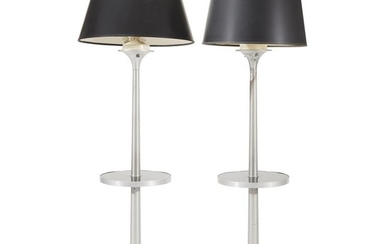 A pair of aluminum floor lamps mid-20th century Aluminum,...