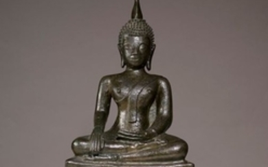 Buddha Laos ca 17° siècle Alliage cuivreux.…