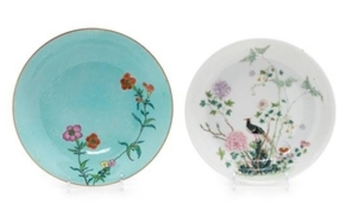 * Two Famille Rose Porcelain Plates