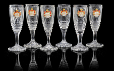 A set of six champagne flutes from the Imperial Banquet service