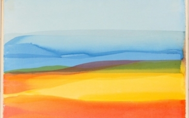 DAVID EINSTEIN MINIMALIST WATERCOLOR ON PAPER 1972 22 30 EARTH AND SKY