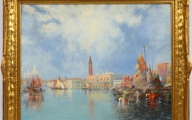 GULBRAND SETHER NORWEGIAN 1869 1910 OIL ON CANVAS 24 28 GRAND CANAL VENICE