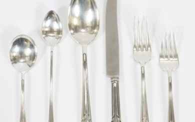 INTERNATIONAL ORCHID PATTERN STERLING SILVER FLATWARE SIXTY SIX PIECES