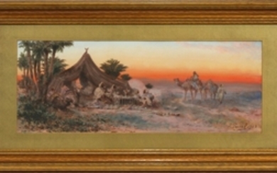 PAUL PASCAL FRENCH 1832 1903 ORIENTALIST WATERCOLOR DATED 1902 25