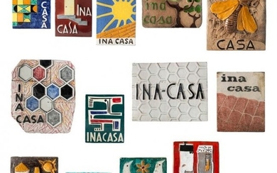 13 Ceramic Tiles INA-CASA Italy 1949-1963