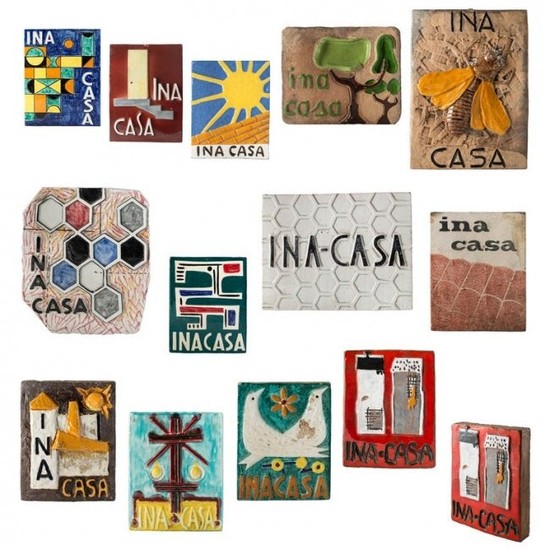 13 Ceramic Tiles INA-CASA Italy 1949-1963