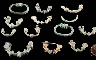 13 Roman Bronze Artifacts (Fibulae & Attachments)
